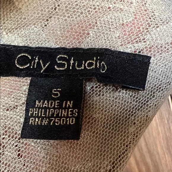 City Studio Lace and Tulle Ruffle Hem Fancy  Dress - Tan and Cream::NWT - Picture 3 of 10